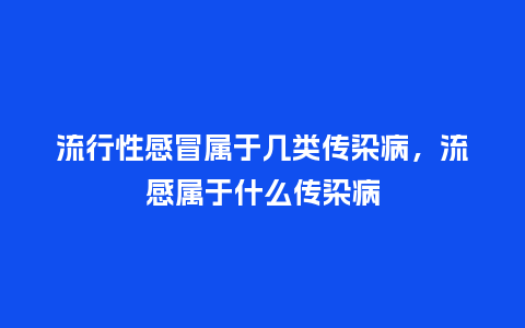流行性感冒属于几类传染病,流感属于什么传染病_服装百科_第1张_酷尚品 流行性感冒属于几类传染病,流感属于什么传染病_https://www.kushangpin.com_服装百科_第1张