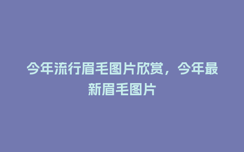 今年流行眉毛图片欣赏，今年最新眉毛图片_https://www.kushangpin.com_服装百科_第1张
