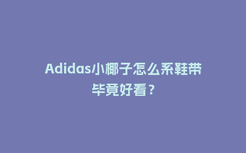 Adidas小椰子怎么系鞋带毕竟好看?_服装百科_第1张_酷尚品 Adidas小椰子怎么系鞋带毕竟好看?_https://www.kushangpin.com_服装百科_第1张