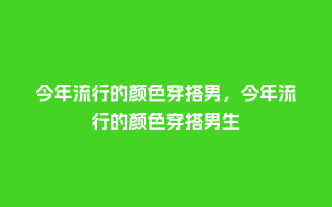 今年流行的颜色穿搭男,今年流行的颜色穿搭男生_服装百科_第1张_酷尚品 今年流行的颜色穿搭男,今年流行的颜色穿搭男生_https://www.kushangpin.com_服装百科_第1张