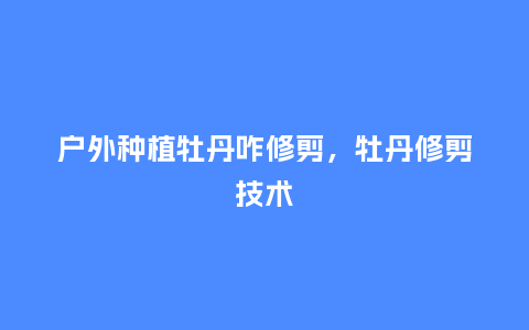 户外种植牡丹咋修剪,牡丹修剪技术_鲜花知识_第1张_酷尚品 户外种植牡丹咋修剪,牡丹修剪技术_https://www.kushangpin.com_鲜花知识_第1张