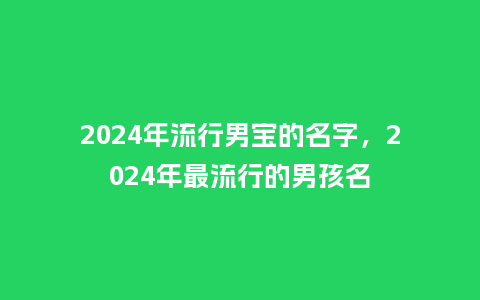 2024年流行男宝的名字,2024年最流行的男孩名_服装百科_第1张_酷尚品 2024年流行男宝的名字,2024年最流行的男孩名_https://www.kushangpin.com_服装百科_第1张