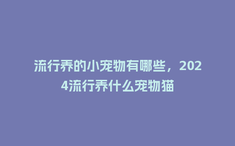 流行养的小宠物有哪些,2024流行养什么宠物猫_服装百科_第1张_酷尚品 流行养的小宠物有哪些,2024流行养什么宠物猫_https://www.kushangpin.com_服装百科_第1张
