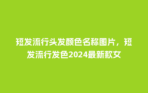 短发流行头发颜色名称图片，短发流行发色2024最新款女_https://www.kushangpin.com_服装百科_第1张