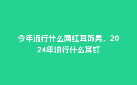今年流行什么网红耳饰男,2024年流行什么耳钉_服装百科_第1张_酷尚品 今年流行什么网红耳饰男,2024年流行什么耳钉_https://www.kushangpin.com_服装百科_第1张