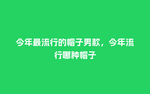 今年最流行的帽子男款,今年流行哪种帽子_服装百科_第1张_酷尚品 今年最流行的帽子男款,今年流行哪种帽子_https://www.kushangpin.com_服装百科_第1张