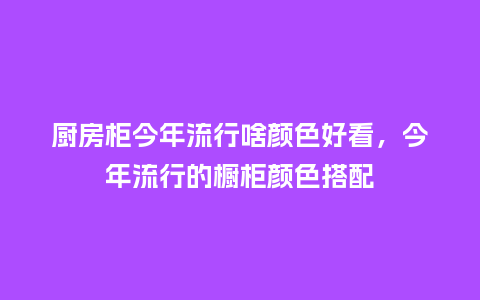 厨房柜今年流行啥颜色好看,今年流行的橱柜颜色搭配_服装百科_第1张_酷尚品 厨房柜今年流行啥颜色好看,今年流行的橱柜颜色搭配_https://www.kushangpin.com_服装百科_第1张