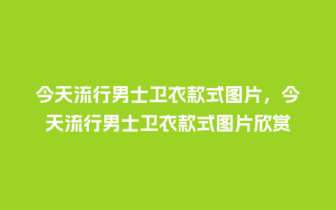 今天流行男士卫衣款式图片，今天流行男士卫衣款式图片欣赏_https://www.kushangpin.com_服装百科_第1张