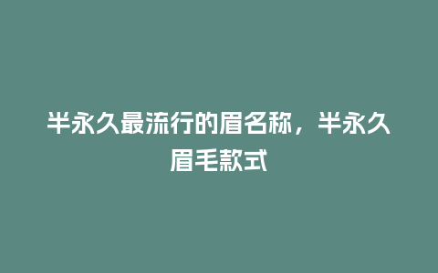 半永久最流行的眉名称,半永久眉毛款式_服装百科_第1张_酷尚品 半永久最流行的眉名称,半永久眉毛款式_https://www.kushangpin.com_服装百科_第1张